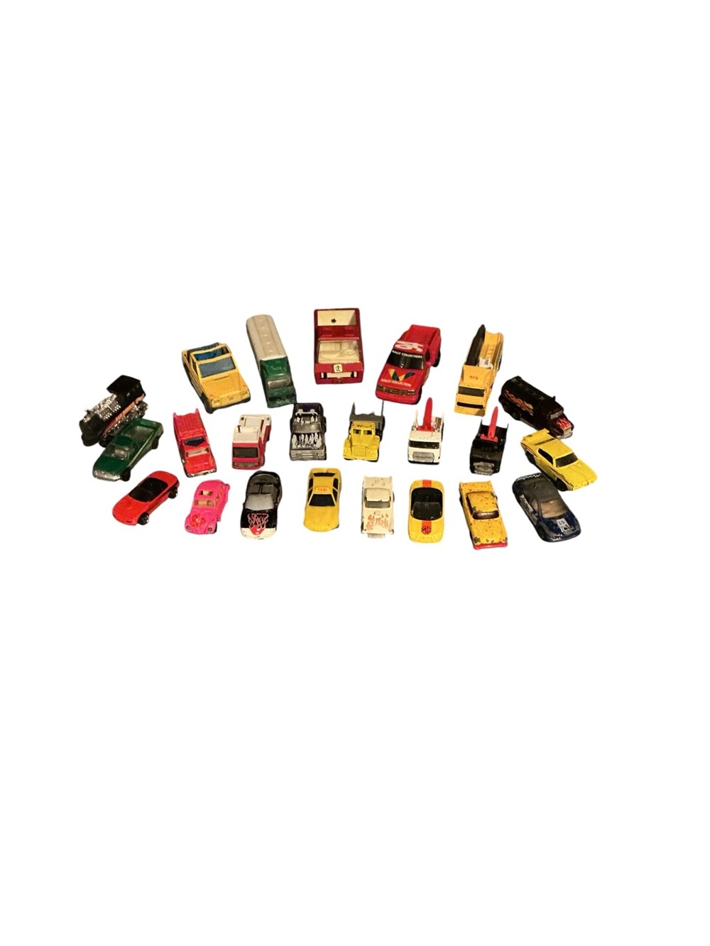 Mixed Kids Toy Car Pack - Yellow, Red, Pink, Green, Black, Blue